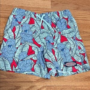 2 x Vineyard Vines Tropical Leaf and sailboat Swim Trunks for boys